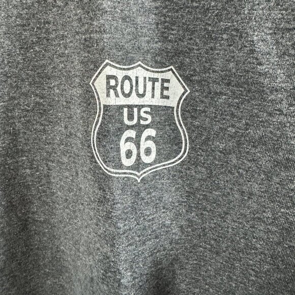 Historic Route 66 gray souvenir crewneck t-shirt.  Screen printed - Picture 2 of 5